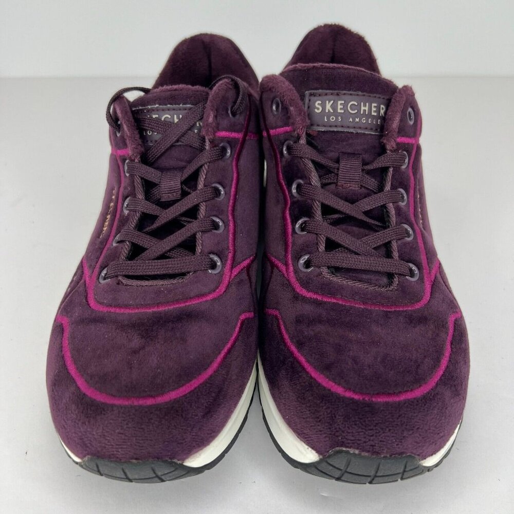 Skechers Womens SN73669 Purple Uno Plum Fuzz Lace Up Size 8.5 Sneakers - Picture 3 of 9